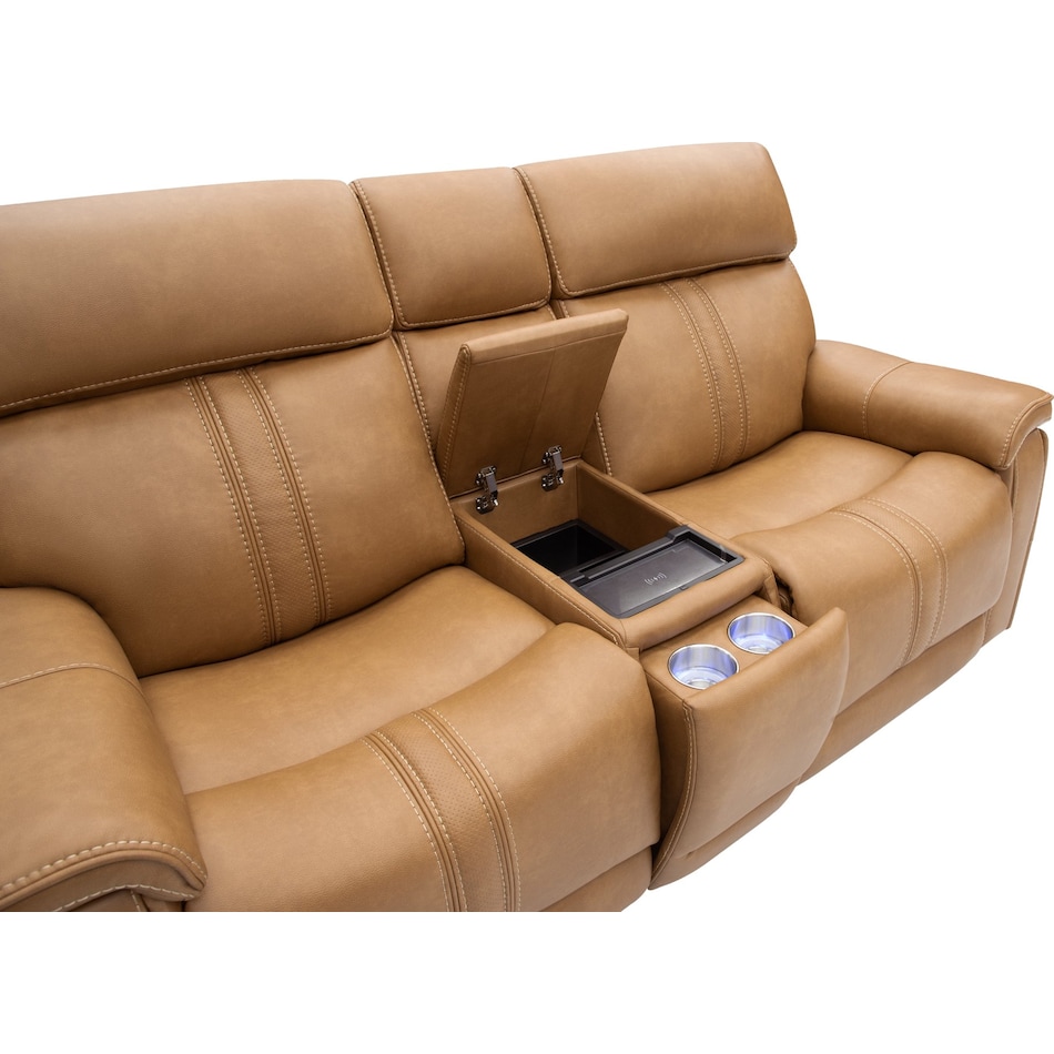 monte saddle power reclining console loveseat   