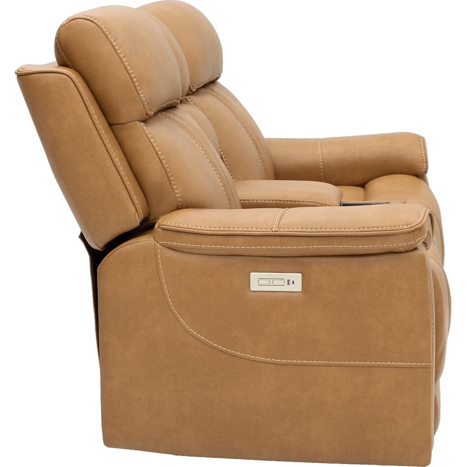 monte saddle power reclining console loveseat   