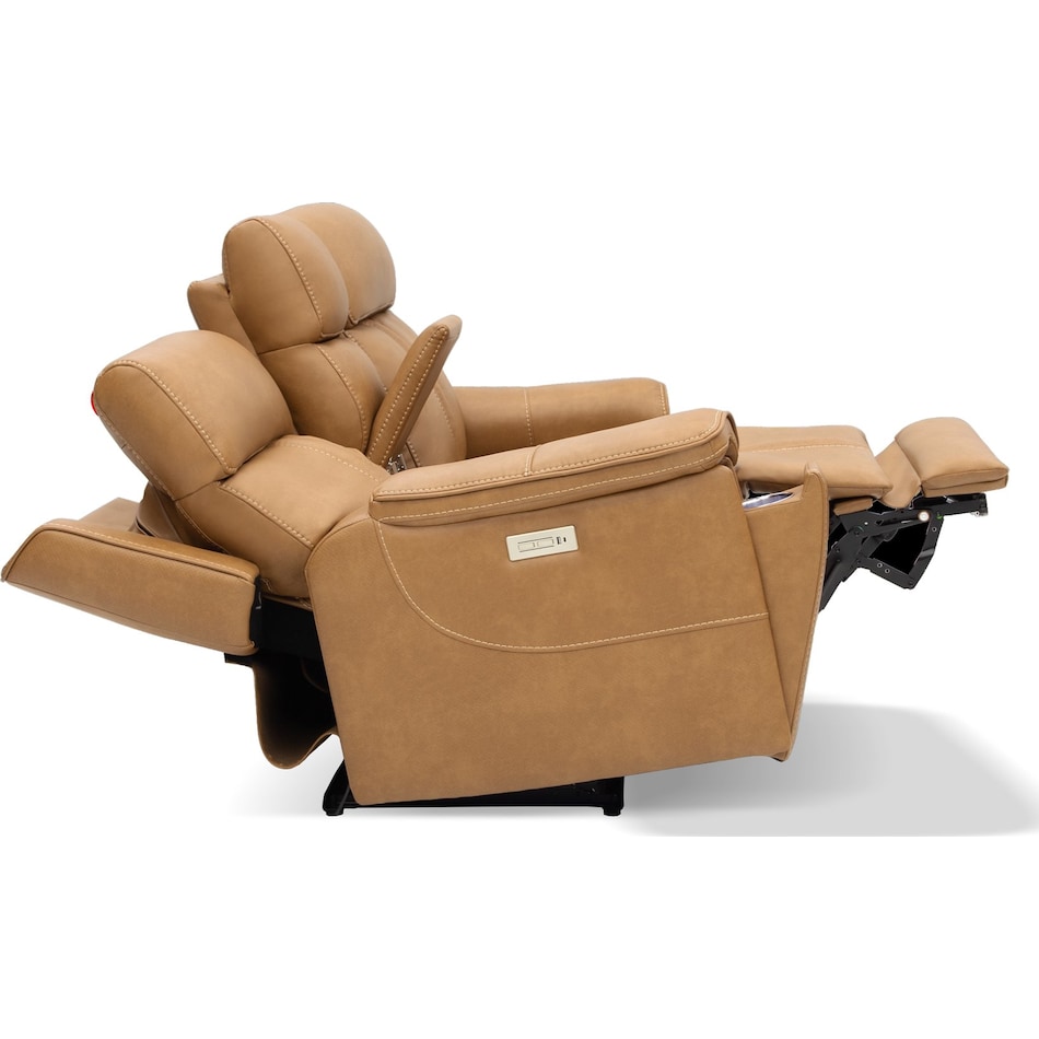 monte saddle power reclining console loveseat   