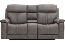 monte smoke power reclining console loveseat   