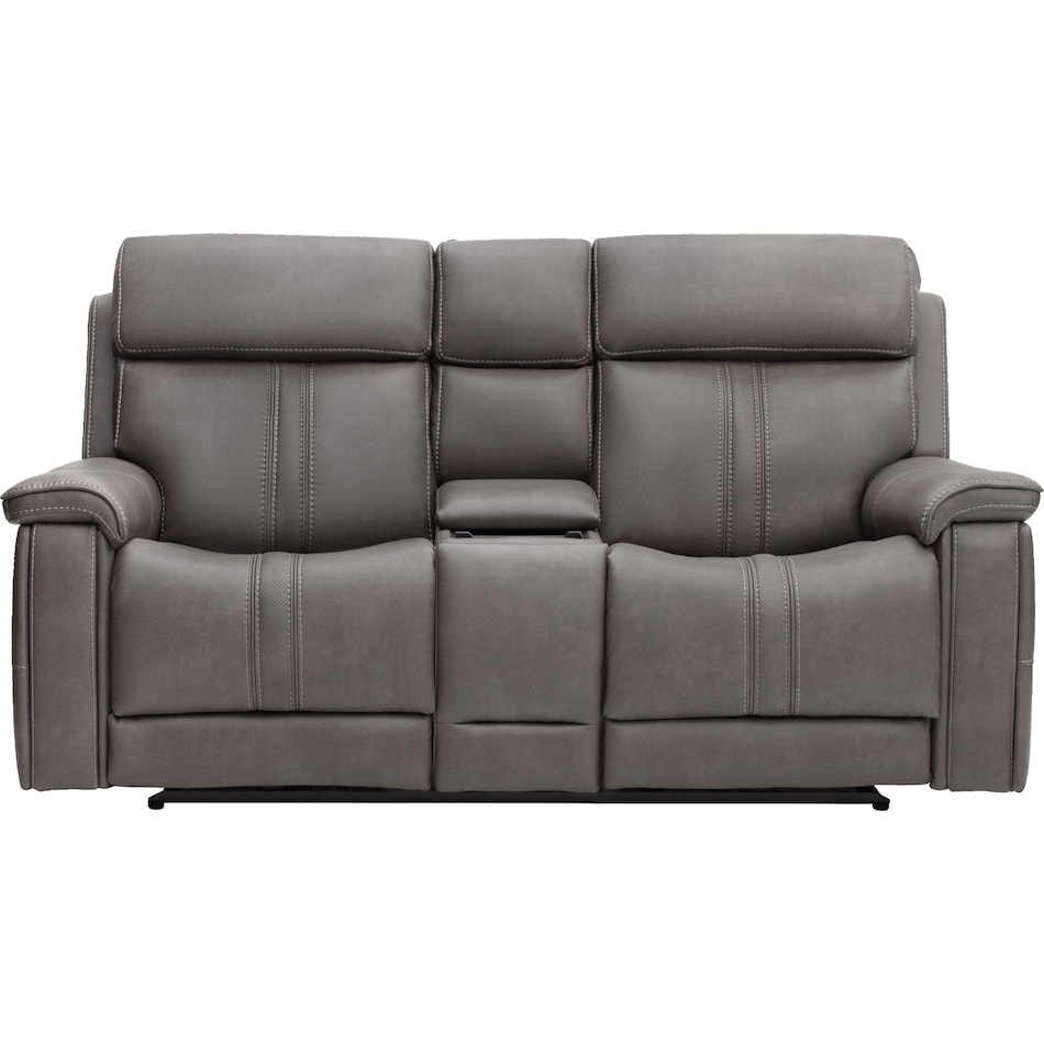 monte smoke power reclining console loveseat   