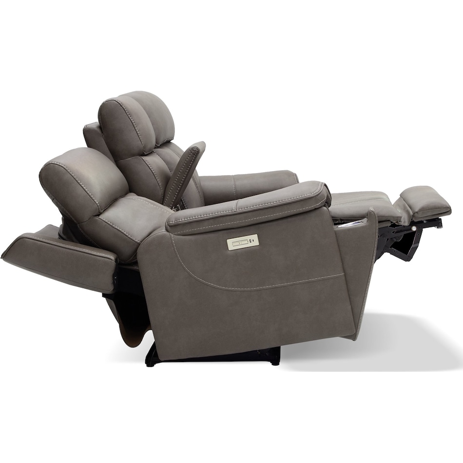 monte smoke power reclining console loveseat   