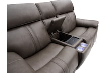 monte smoke power reclining console loveseat   