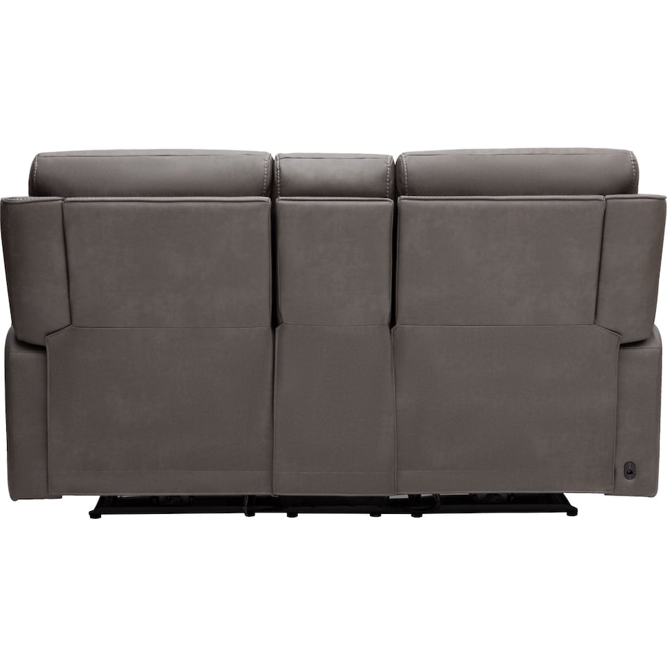 monte smoke power reclining console loveseat   