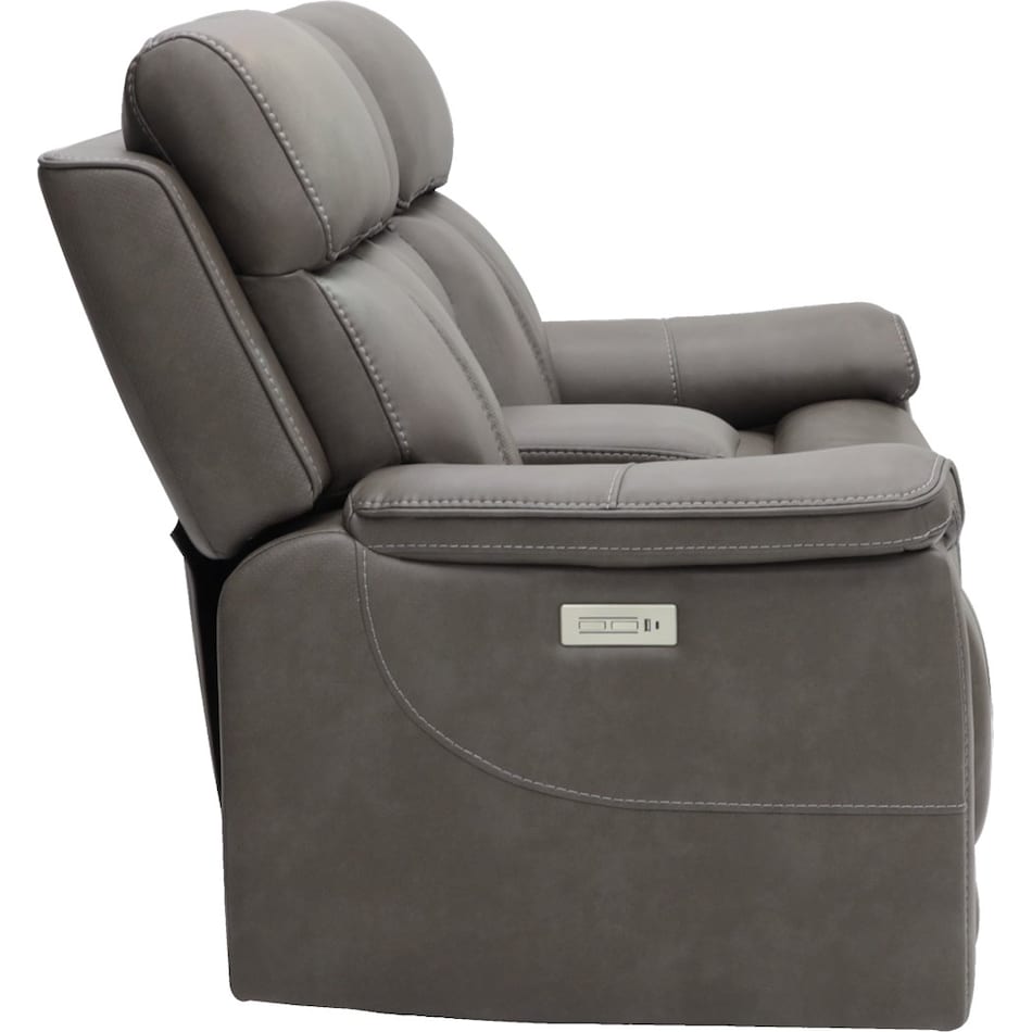 monte smoke power reclining console loveseat   