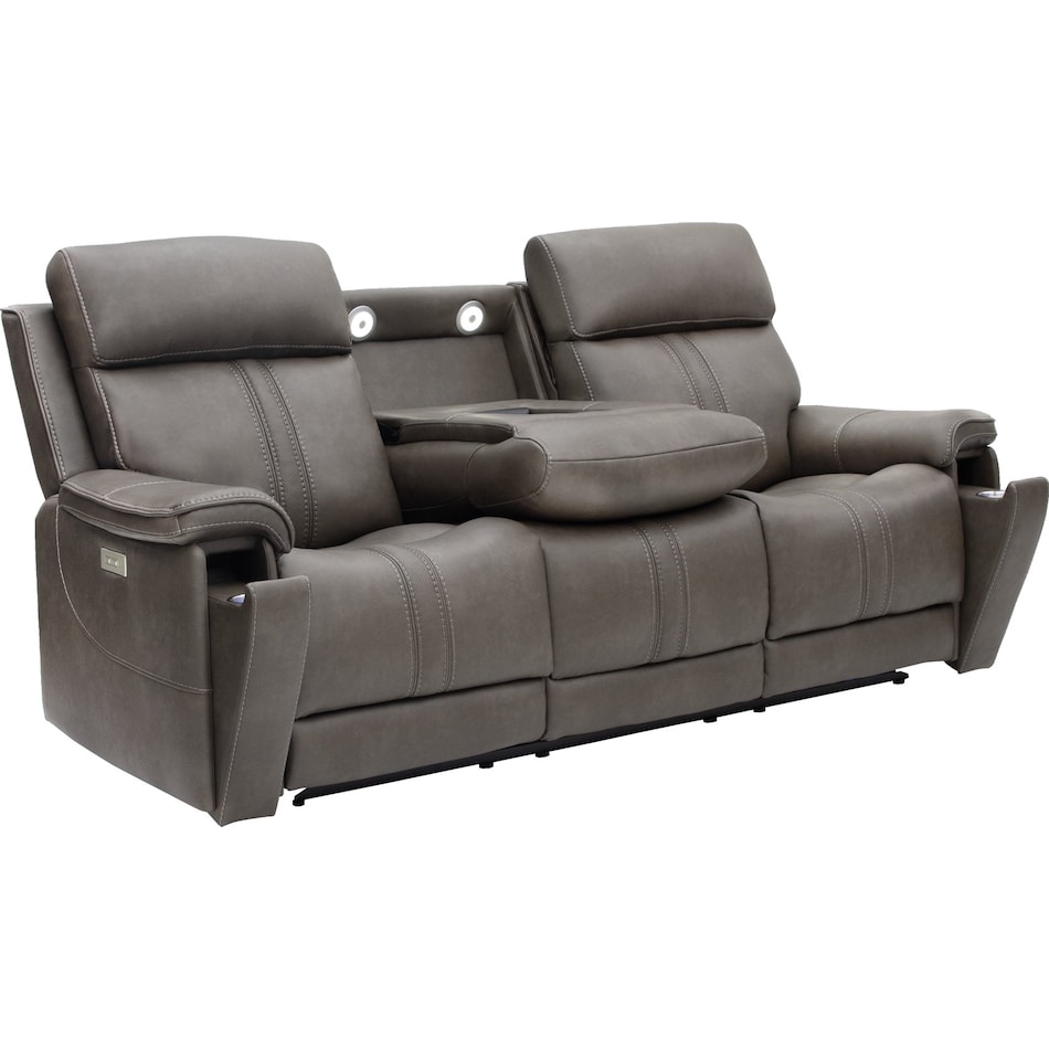 monte smoke power reclining sofa   