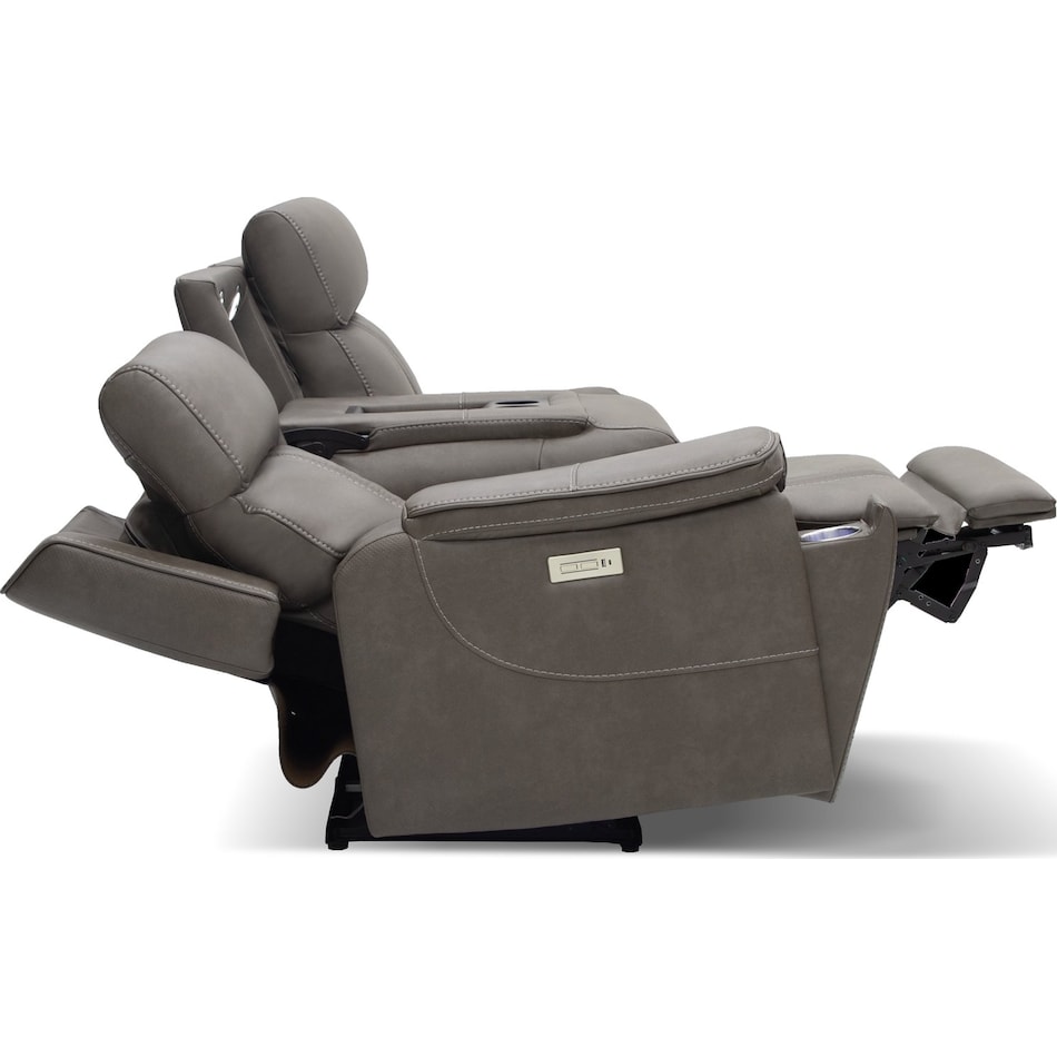 monte smoke power reclining sofa   