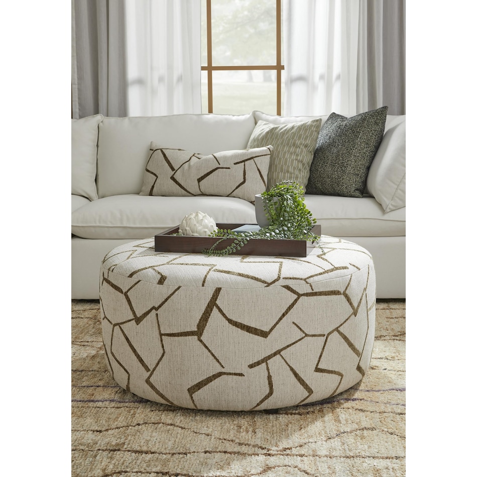 montgomery white ottoman   