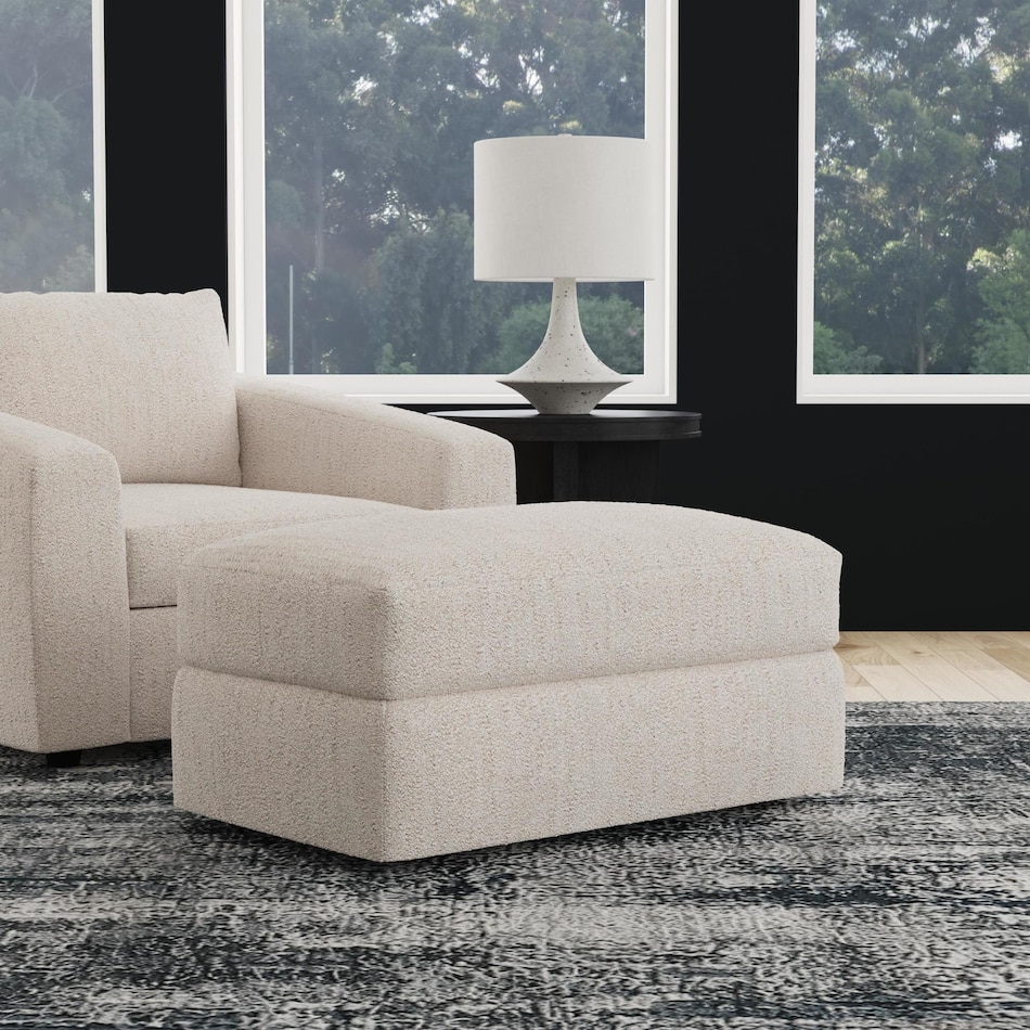 montgomery white ottoman   