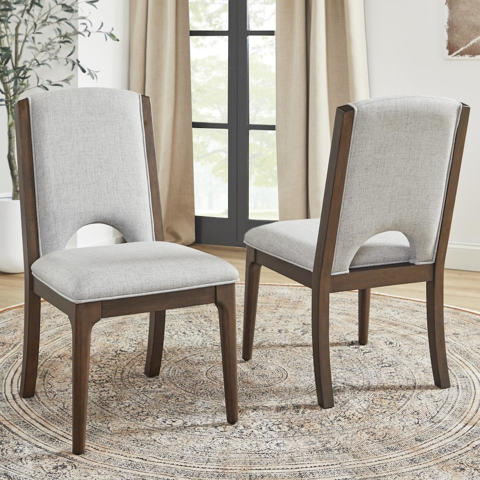 montrose brown white side chair   
