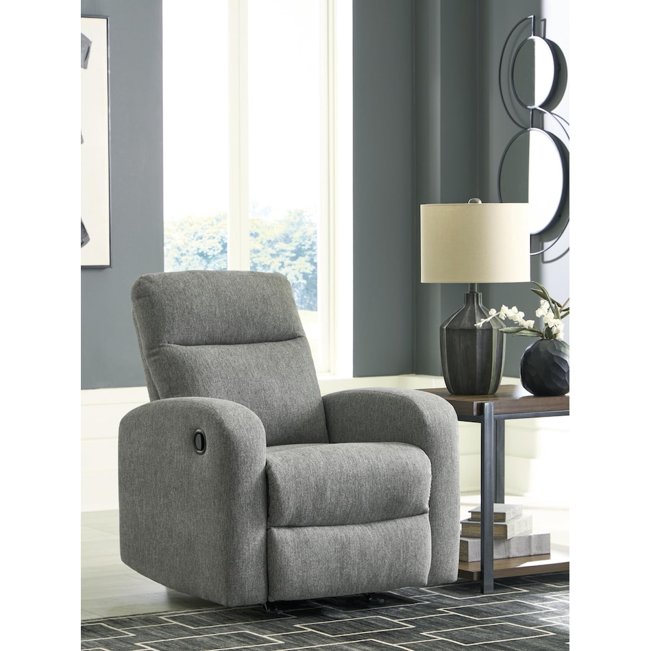 moreau place grey recliner   