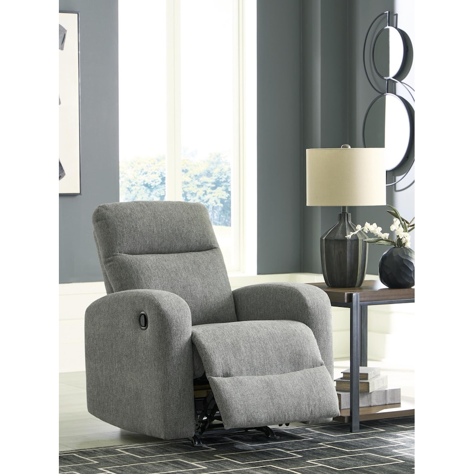 moreau place grey recliner   