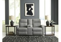 moreau place grey reclining console loveseat   