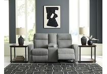 moreau place grey reclining console loveseat   