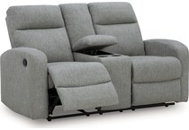 moreau place sterling reclining console loveseat   