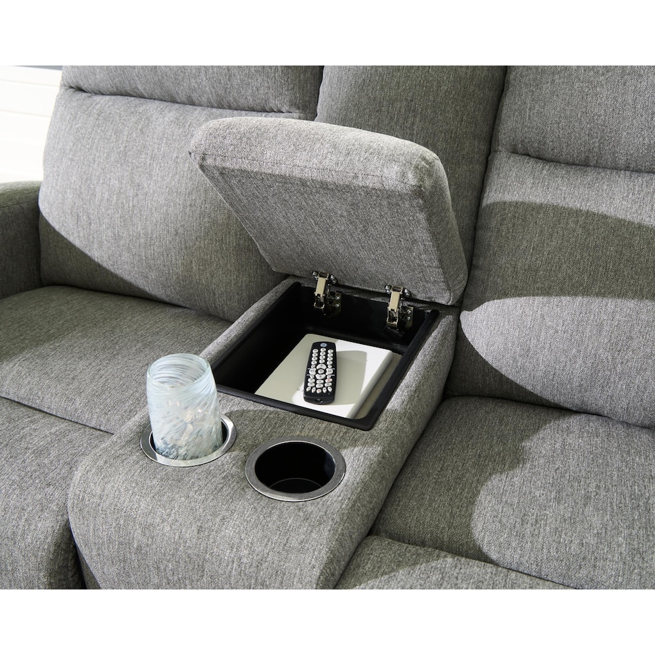 moreau place sterling reclining console loveseat   