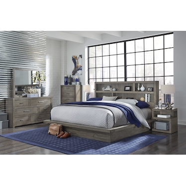 MORENO BOOKCASE PLATFORM BED