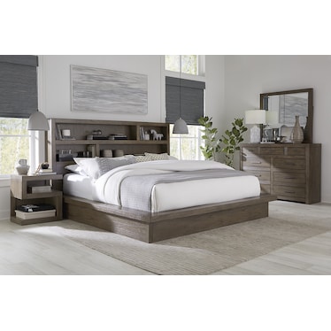 MORENO BOOKCASE PLATFORM BED