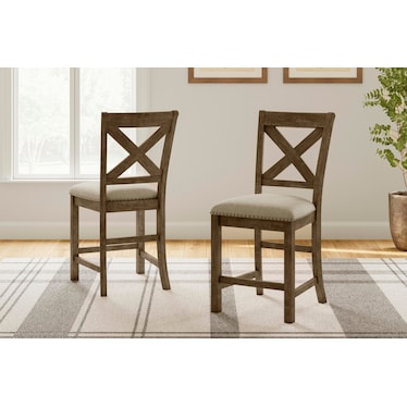MORIVILLE UPHOLSTERED COUNTER HEIGHT BARSTOOL