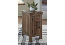 moriville grayish brown chairside table   