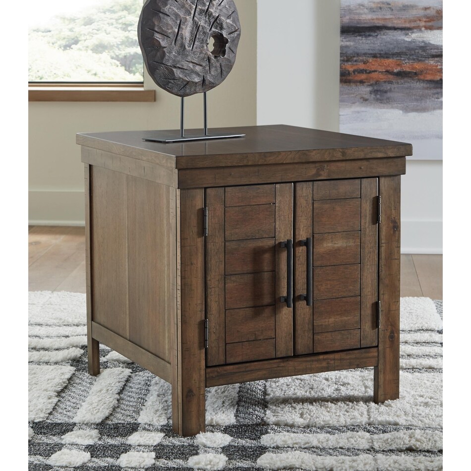 moriville grayish brown end table   