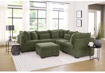 morris mod ii green ottoman   