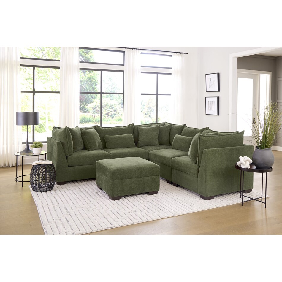 morris mod ii green ottoman   