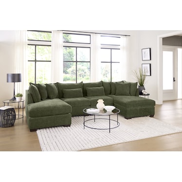 MORRIS MOD II 4 PIECE SECTIONAL WITH 2 CHAISES