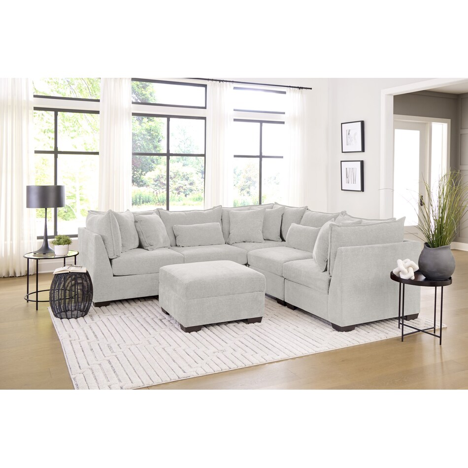 morris mod ii ivory ottoman   