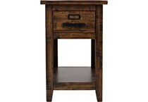 morrow rustic brown chairside table   