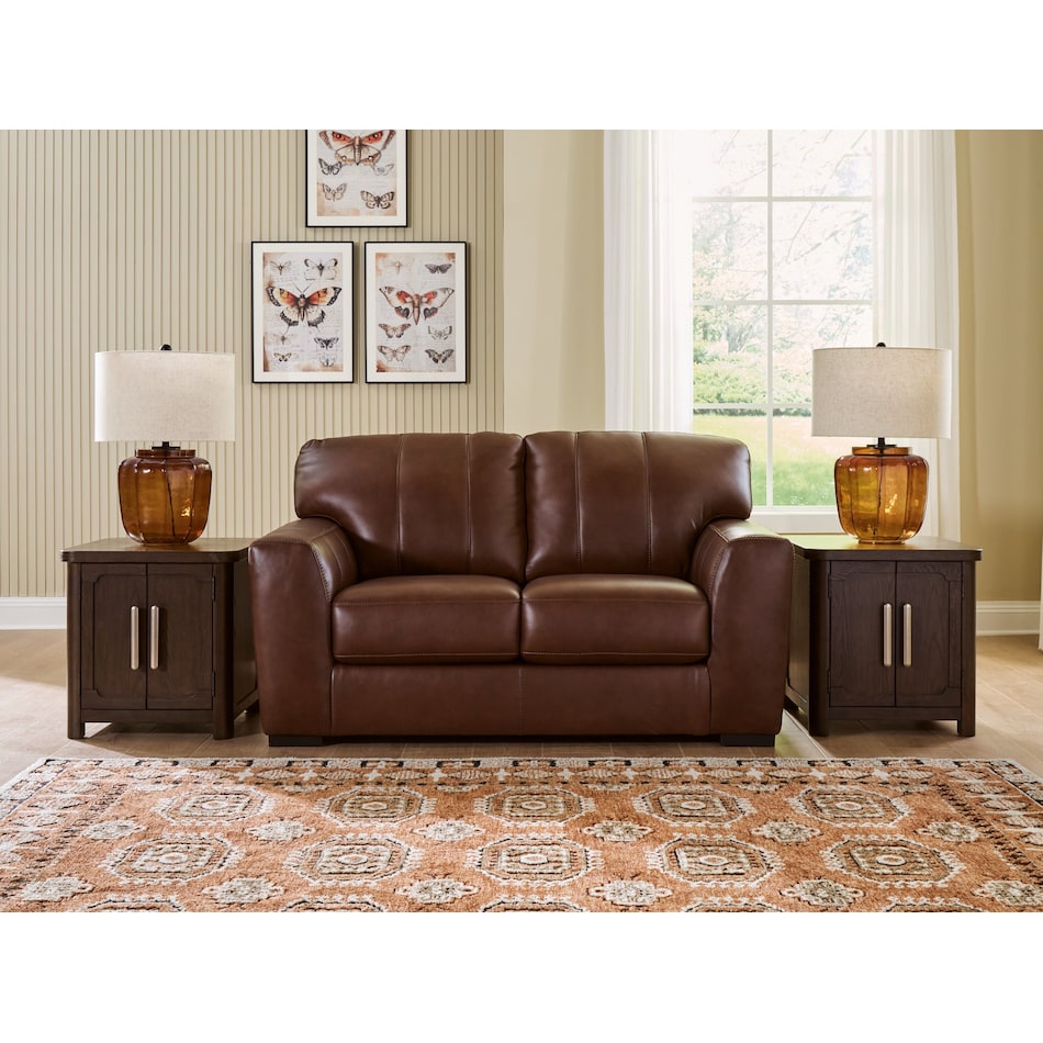mossano canyon leather loveseat   