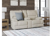 mountainous coconut power leather reclining console loveseat   