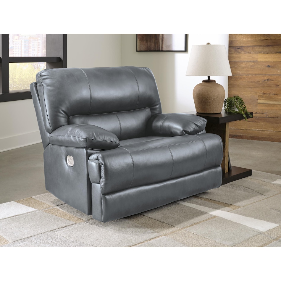 mountainous steel power leather recliner   