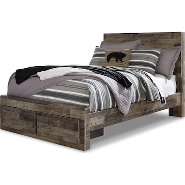 DEREKSON PANEL BED WITH TWO STORAGE DRAWERS