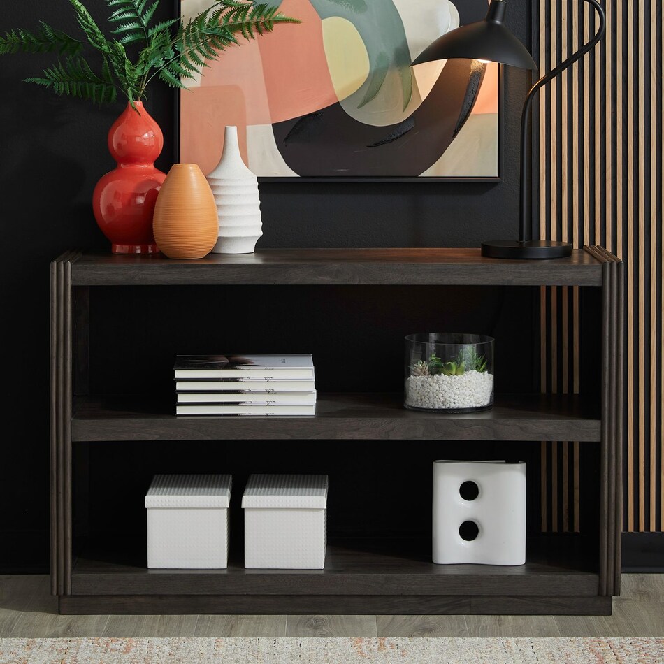 myka brown sofa table   