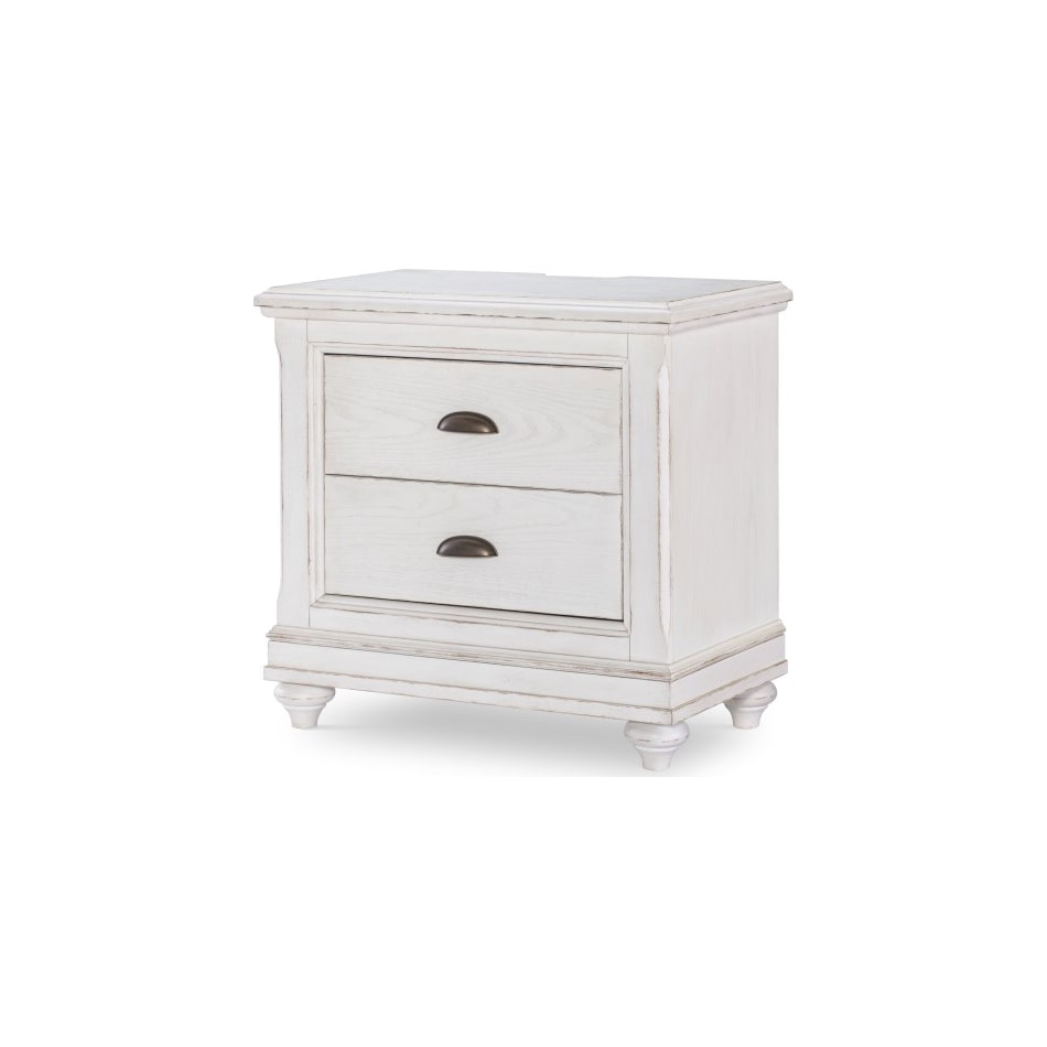 nayvee aged white nightstand   