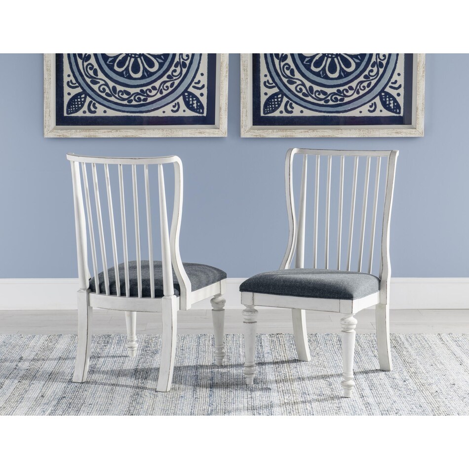 nayvee aged white side chair   