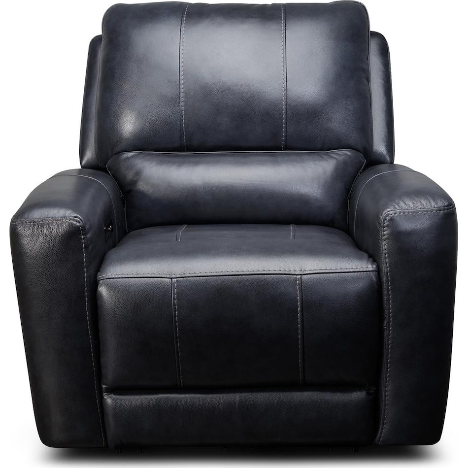 nebula black power leather recliner   