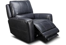 nebula black power leather recliner   