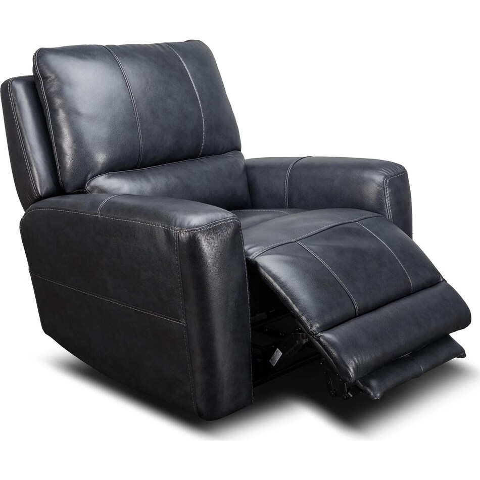 nebula black power leather recliner   
