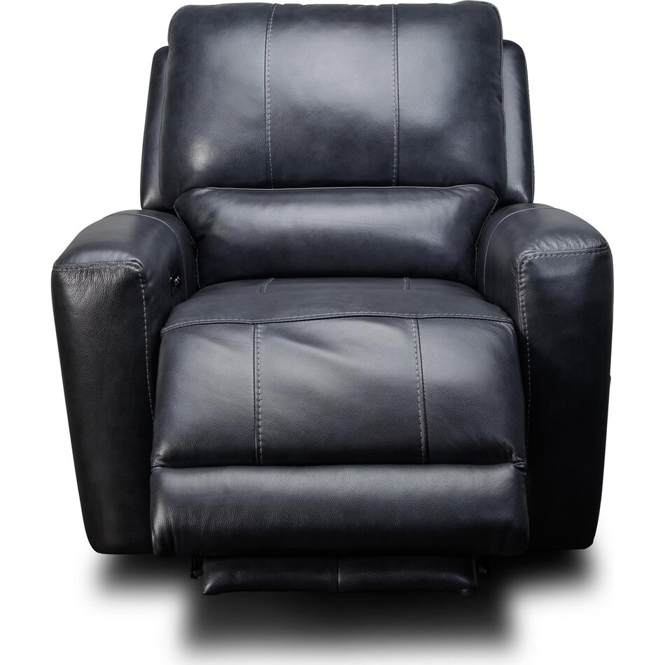 nebula black power leather recliner   