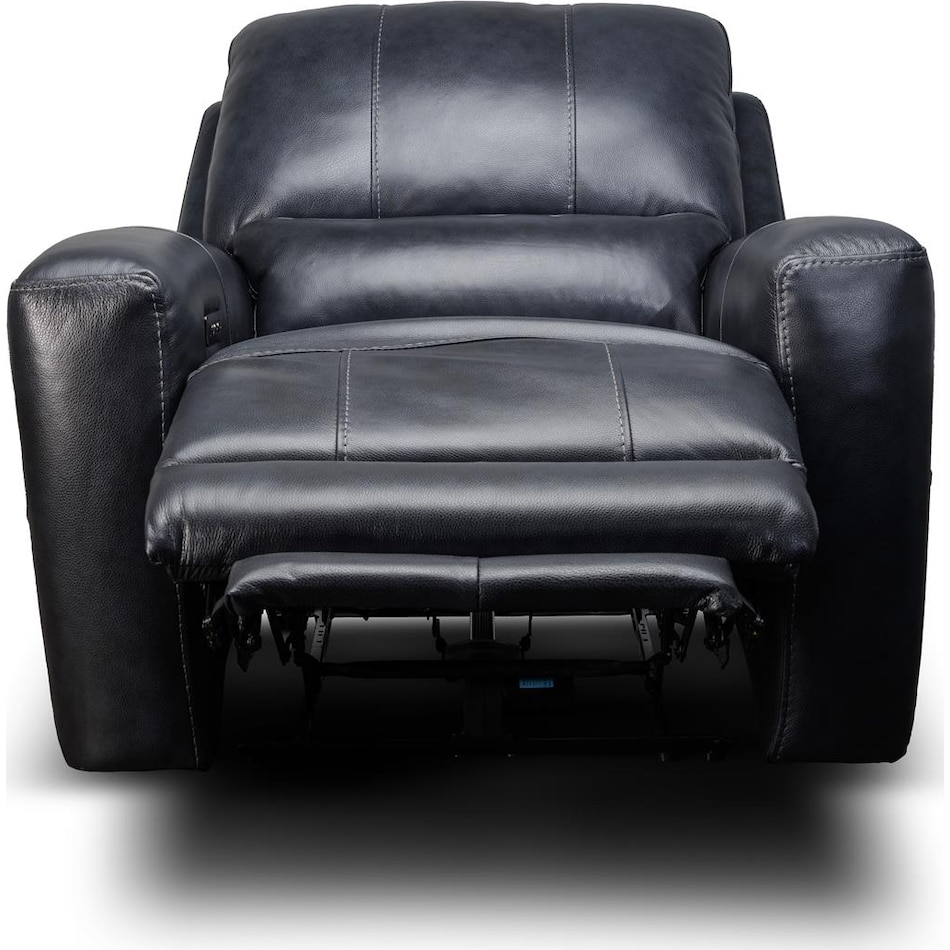 nebula black power leather recliner   