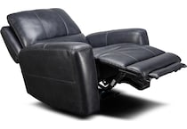 nebula black power leather recliner   
