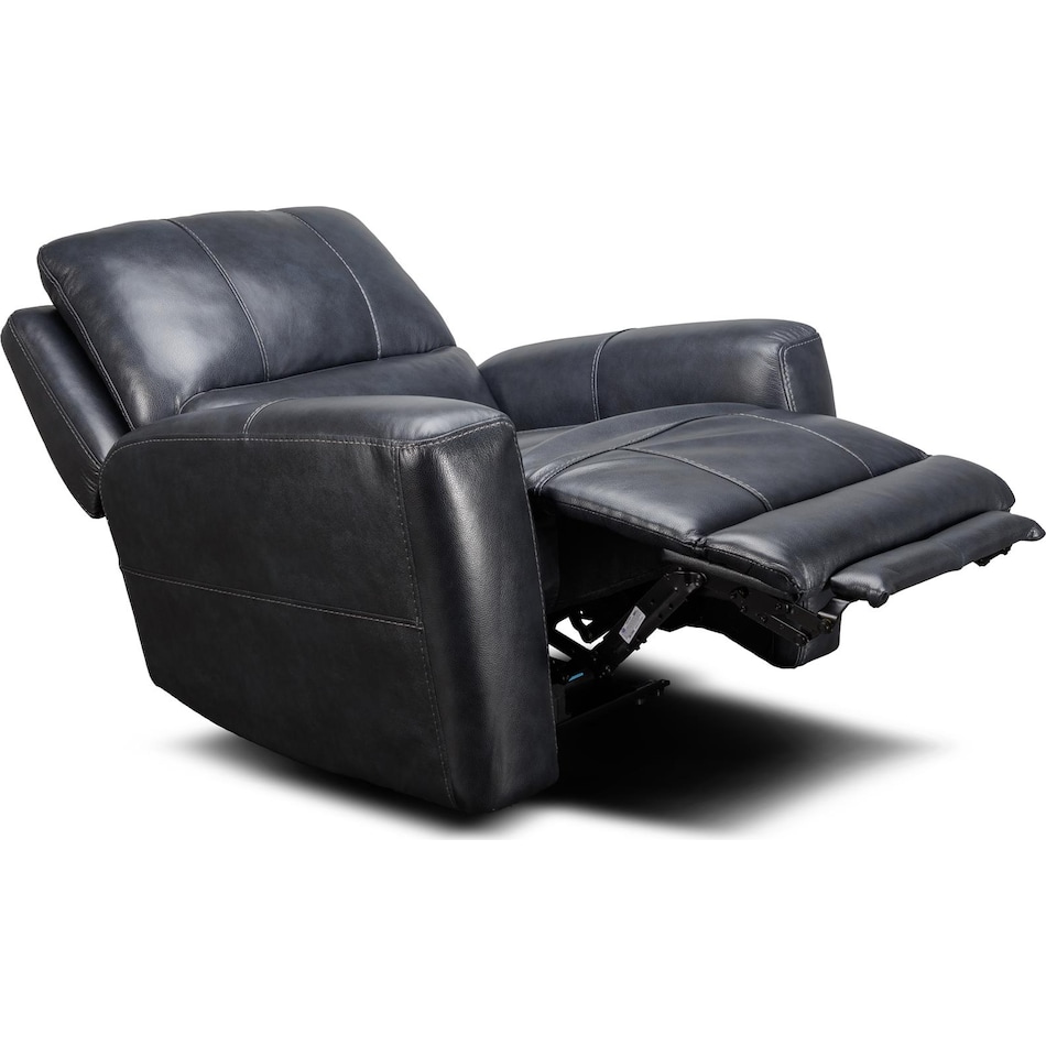 nebula black power leather recliner   