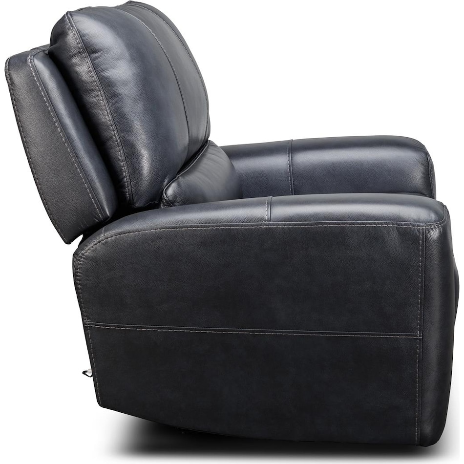nebula black power leather recliner   
