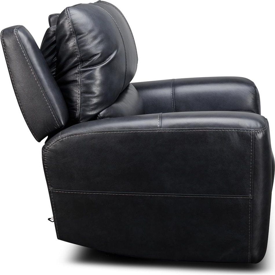 nebula black power leather recliner   