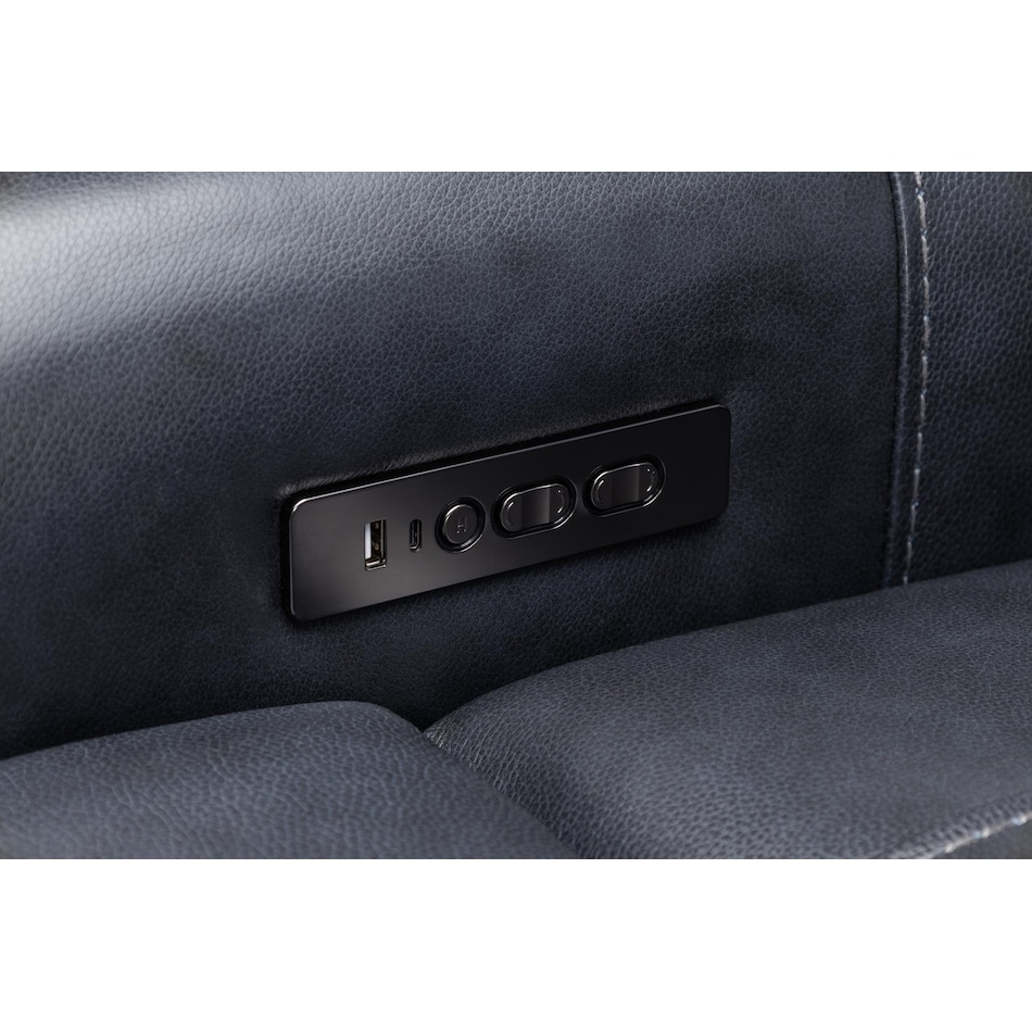nebula black power leather recliner   