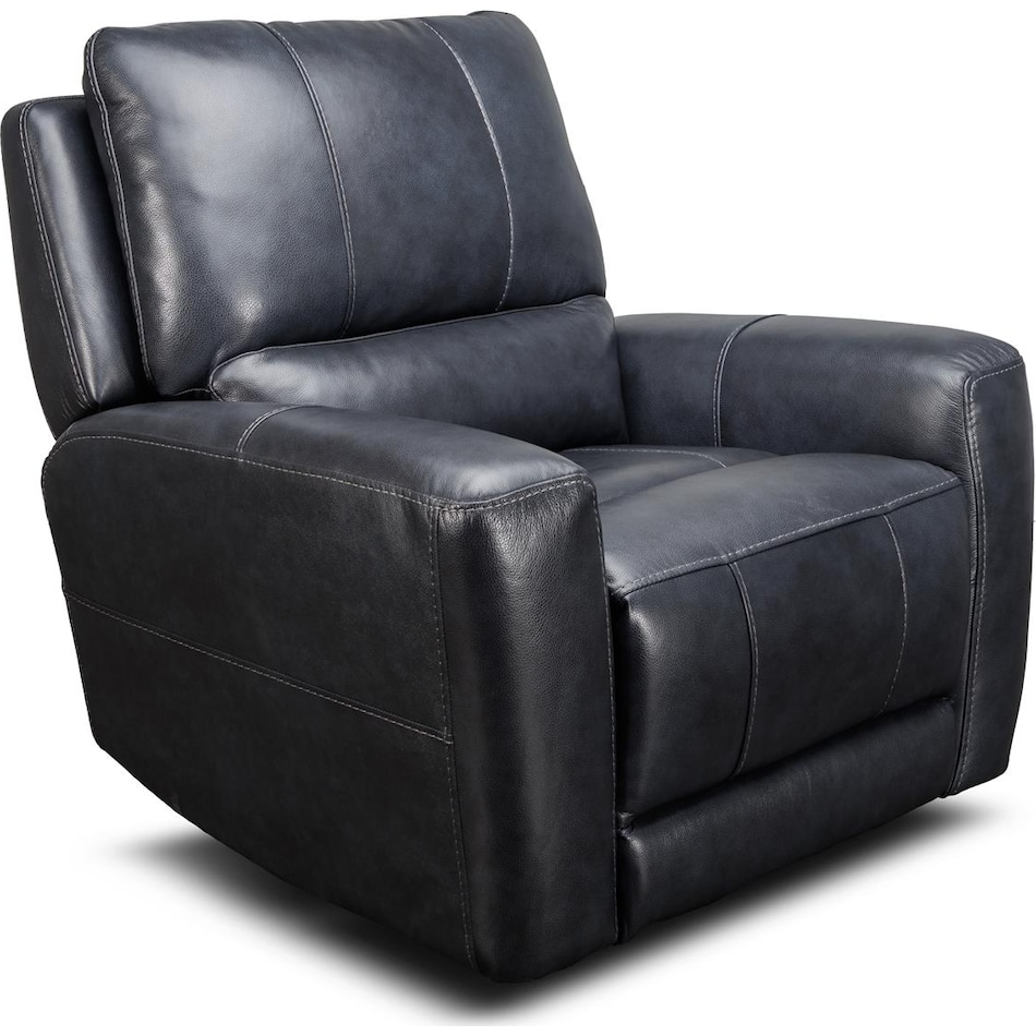 nebula black power leather recliner   
