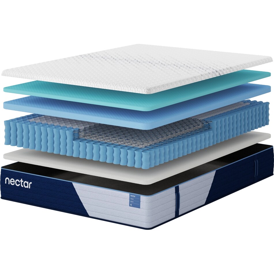 nectar classic hybrid white mattress queen   