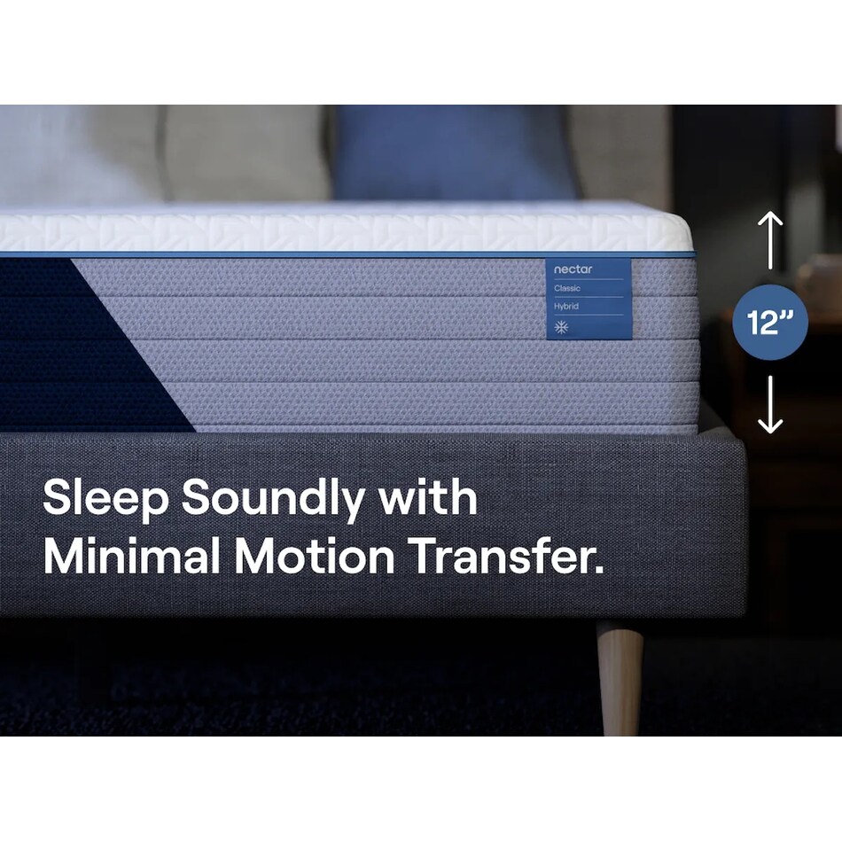nectar classic hybrid white mattress queen   